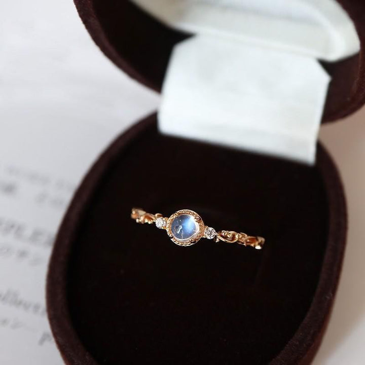 Olivenorma Natural Moonstone Zircon Delicate Ring - image 15