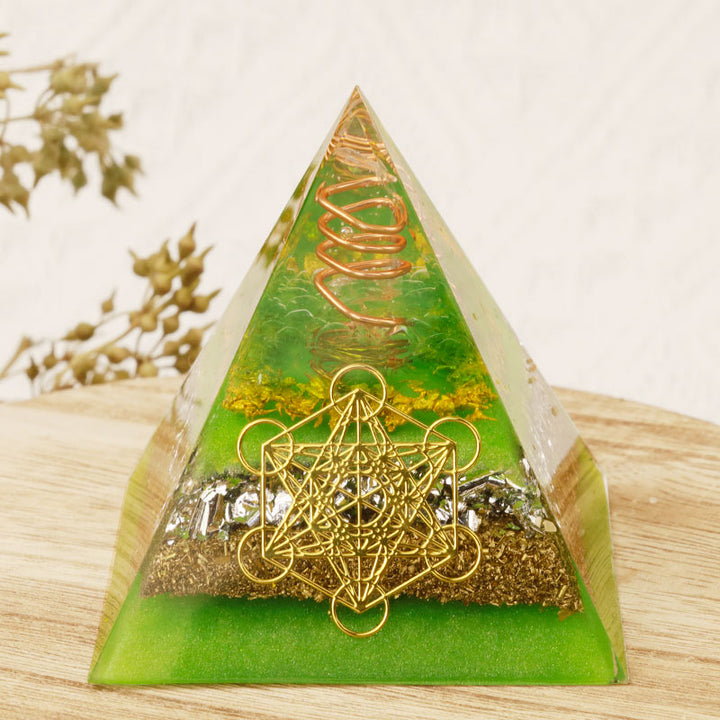 Olivenorma Green Life Metatron's Cube Orgone Pyramid - 3.93''*3.93''(10cm X 10cm) - YES PLEASE $8 - image 0