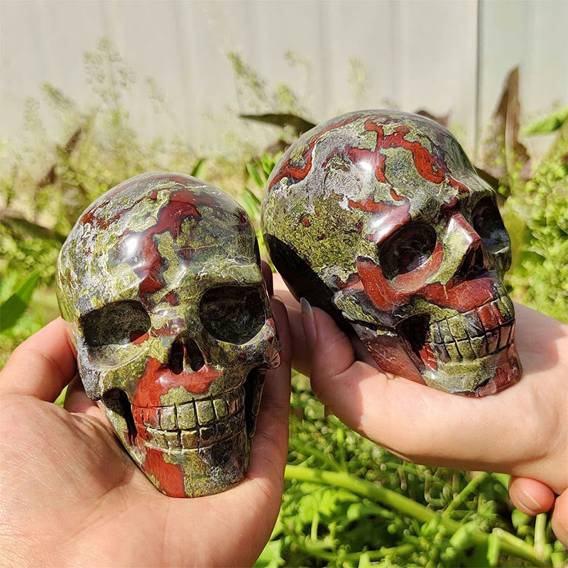 Olivenorma 10cm Dragon Blood Stone Gemstone Decoration Crystal Skull - image 2