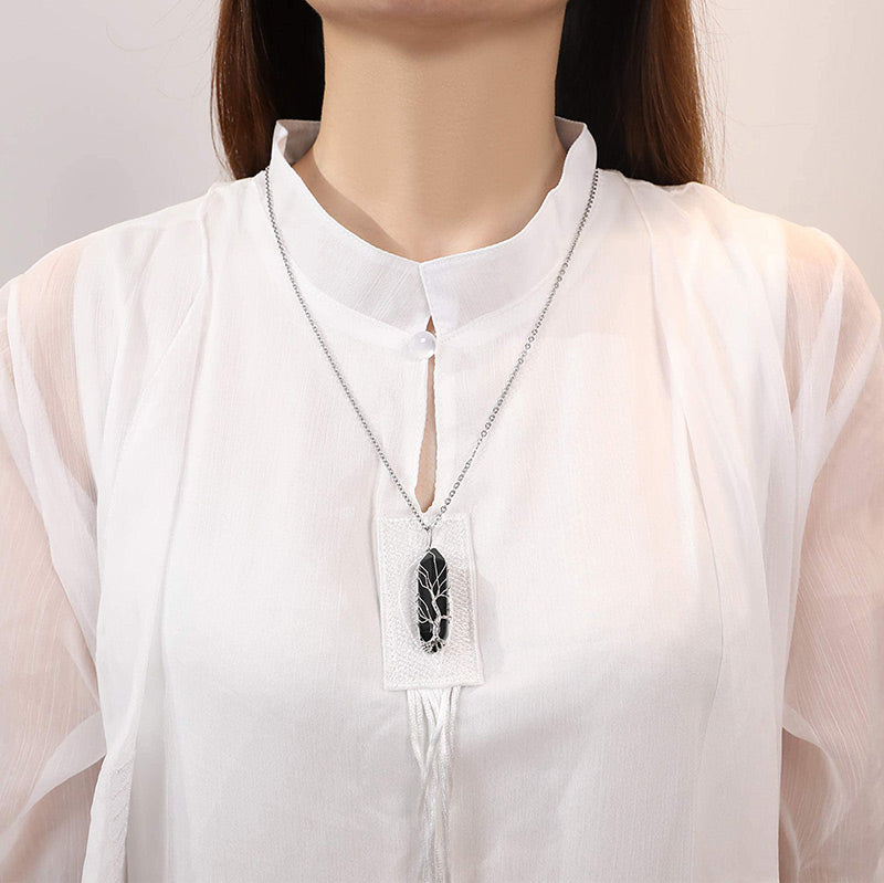 Olivenorma Crystal With Tree Of Life Gemstone Necklace - image 23