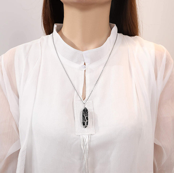 Olivenorma Crystal With Tree Of Life Gemstone Necklace - image 23