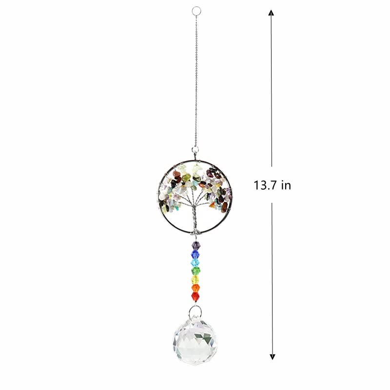 Colorful Tree of Life Crystal Wind Chime Suncatcher - Chakra Stone - image 6