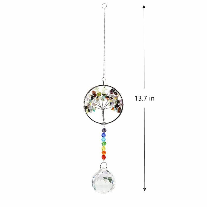 Colorful Tree of Life Crystal Wind Chime Suncatcher - Chakra Stone - image 6