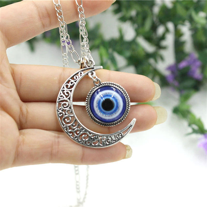 Olivenorma "Moon Love" - Blue Eye Evil Eye Star Necklace - image 3