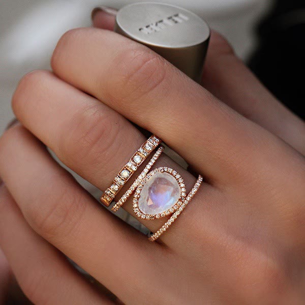 Olivenorma Irregular Moonstone Ring - image 2