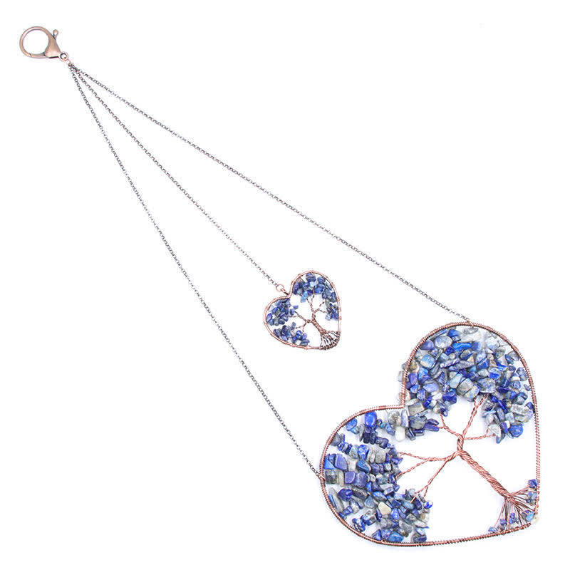 Olivenorma Heart Shape Chakra Tree Of Life Crystal Dream Catcher - Lapis Lazuli - image 12