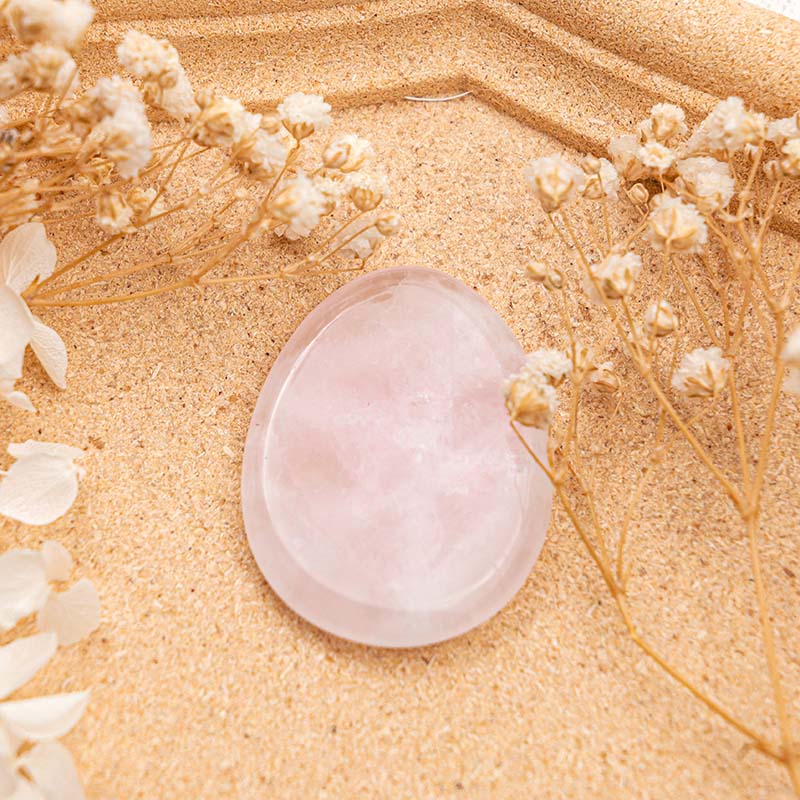 Olivenorma Rose Quartz Healing Thumb Worry Stone - image 3