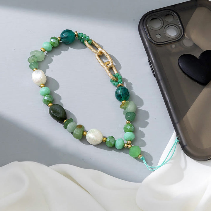 Olivenorma Natural Crystal Irregular Stone For Positive Energy Spiritual Awareness Protection Beaded Chain Phone Strap - image 4