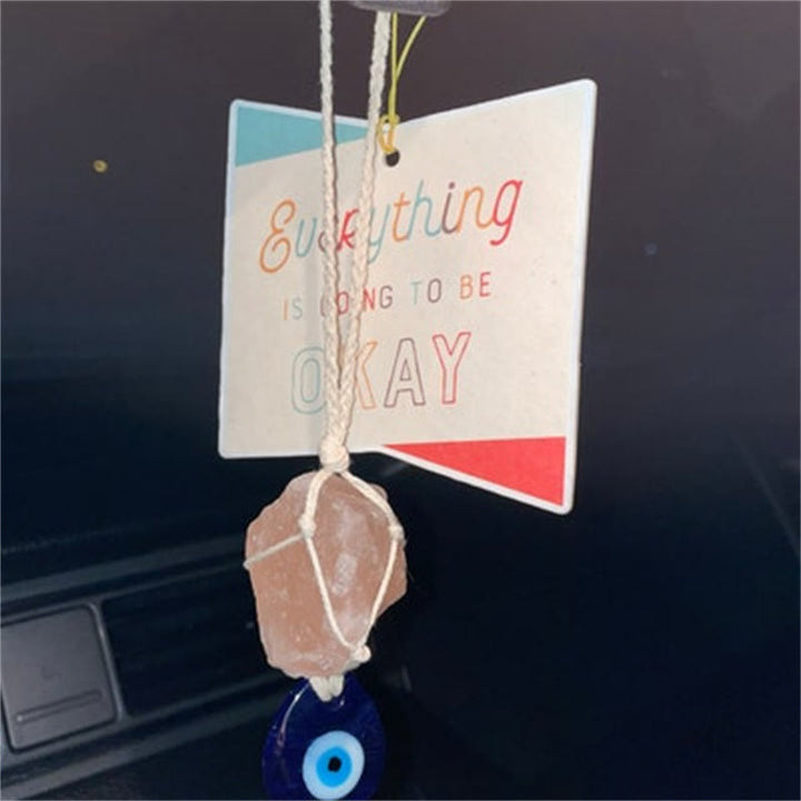 Olivenorma Rose Quartz Original Stone Evil Eye Car Ornament - image 5
