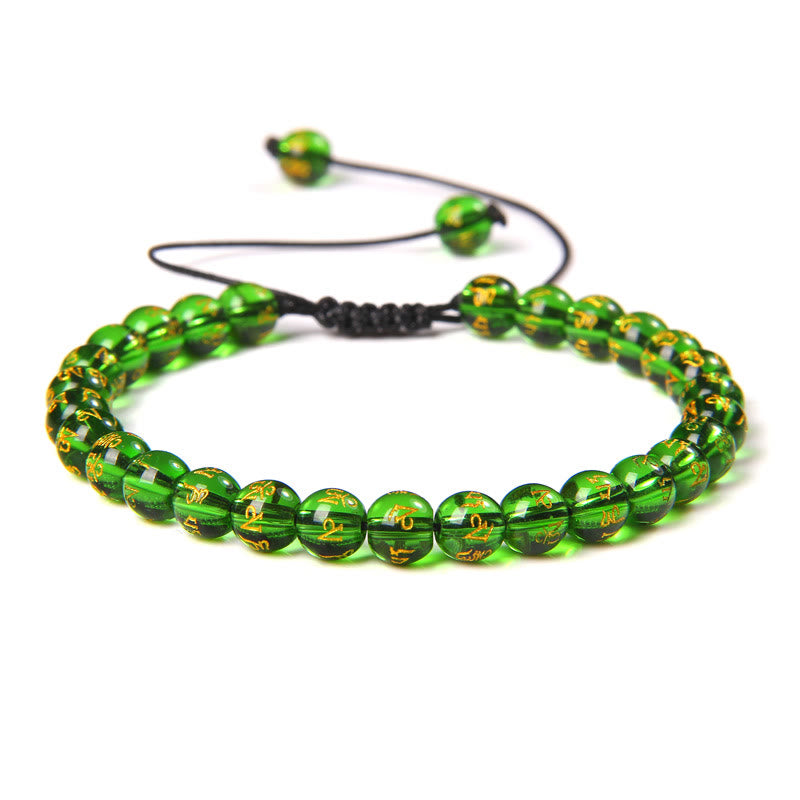 Olivenorma Natural 6mm Stone Beads Braided Wrap Bracelet - Green Mantra - image 35