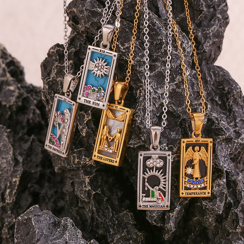 Olivenorma Stainless Steel 18k Gold Plated Tarot Card Necklace - image 37
