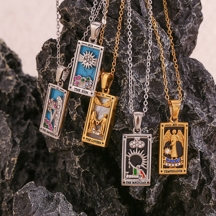 Olivenorma Stainless Steel 18k Gold Plated Tarot Card Necklace - image 37