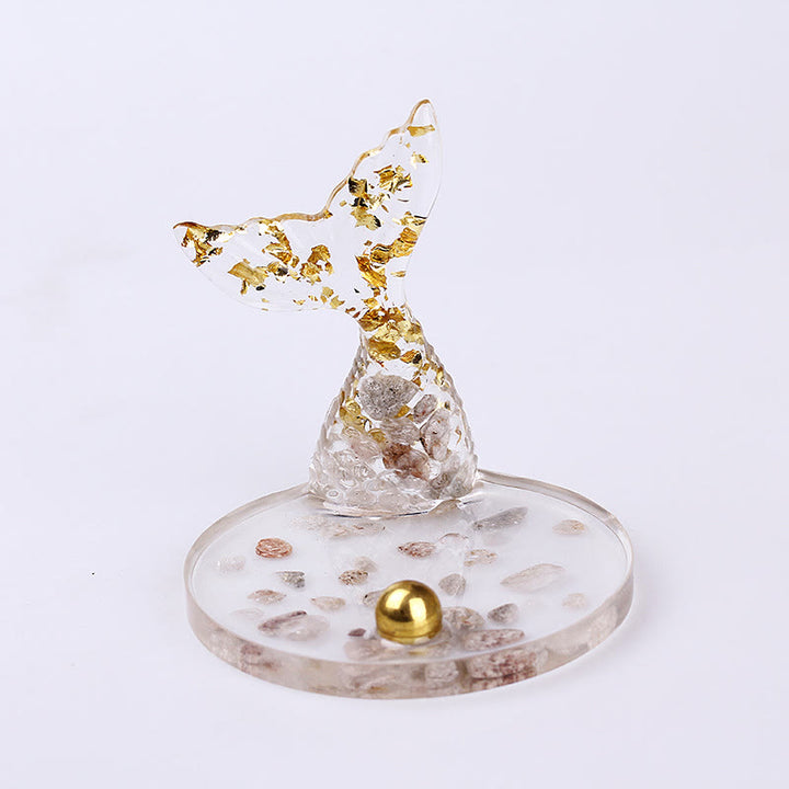 Olivenorma Crystal Gravel Glue Mermaid Tail Phone Holder Decoration - Labradorite - image 21
