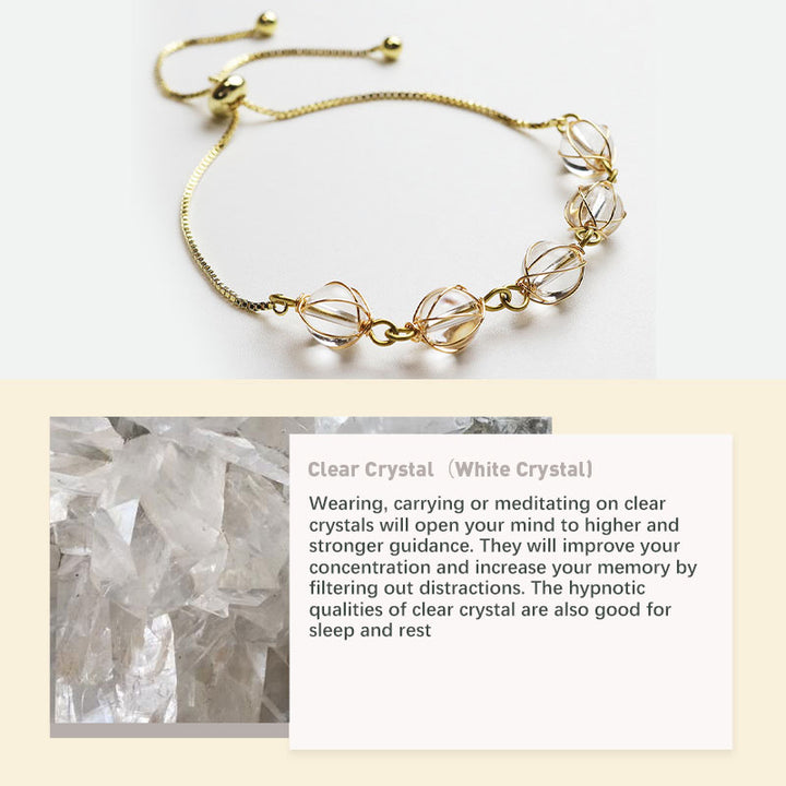 Chakras Natural Crystal Stone Bracelet - Clear Crystal - image 6