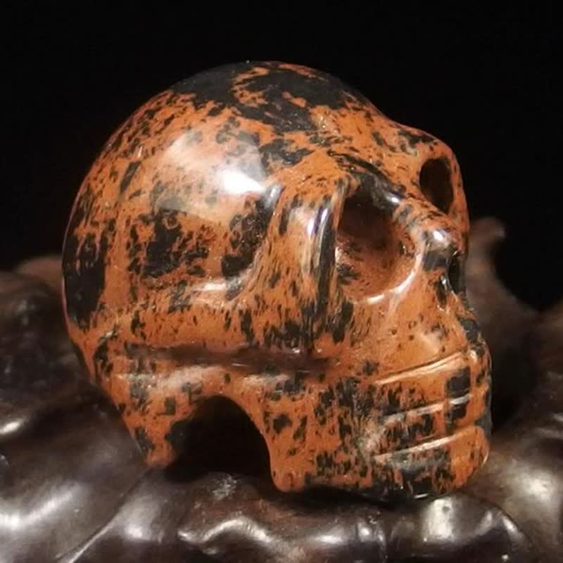 Olivenorma Mahogany Obsidian Crystal Skull Decoration - Mahogany Obsidian - 2" - image 0