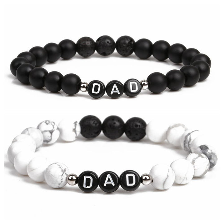 Olivenorma White Turquoise Mens Alphabet Dad Bracelet - image 0