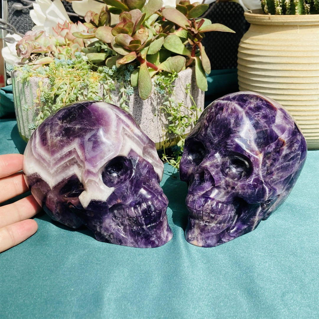 Olivenorma 10cm Natural Dream Amethyst Gemstone Decoration Crystal Skull - image 10