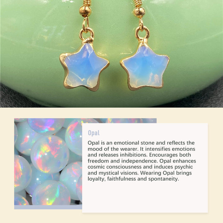 Natural Crystal Stone Earrings - Opal - image 10