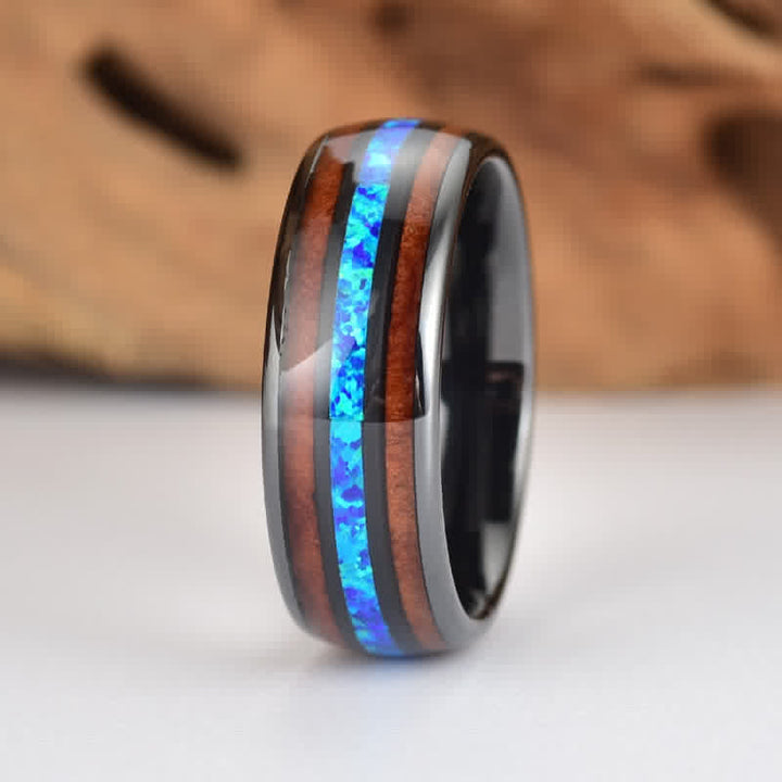 FREE Today: Koa Wood and Abalone Shell Tungsten Ring - Black - 13 - image 10