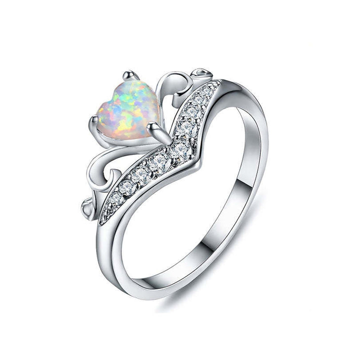 Olivenorma "Peace of Mind" Heart Crown Opal Ring - image 4