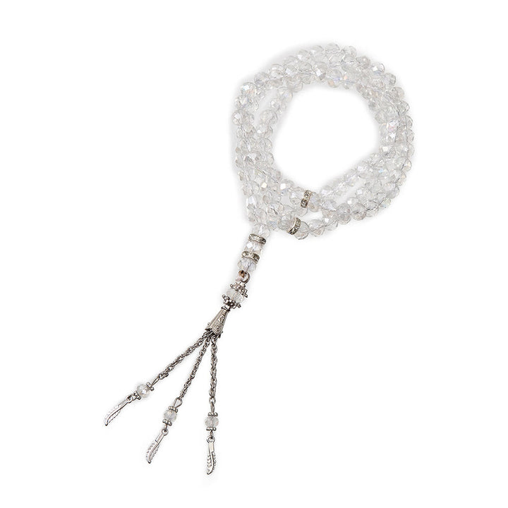 Olivenorma 99 Prayer 8cm Beads Muslim Rosary Bracelet - White - image 1