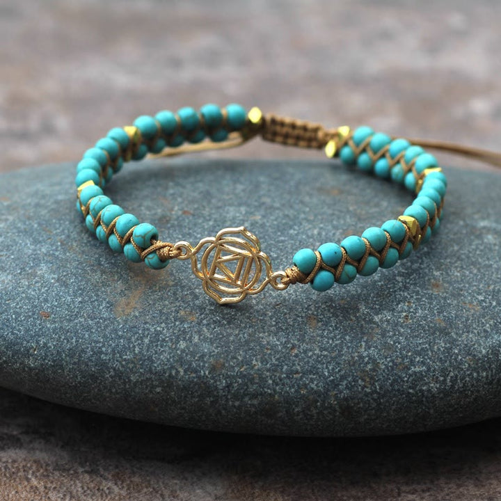 Olivenorma Turquoise White Turquoise Double Braided Wrap Bracelet - Turquoise - image 3