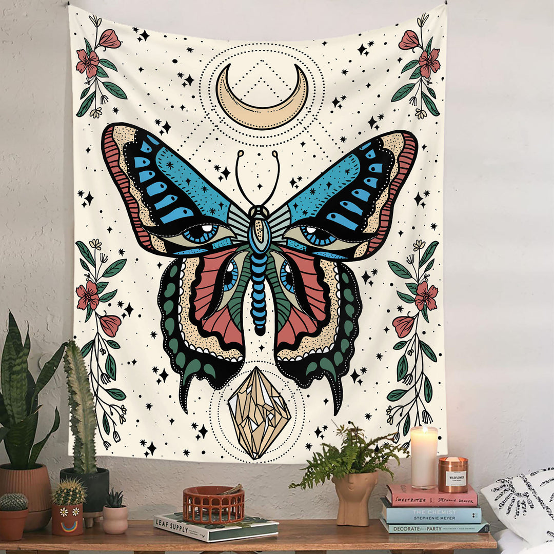 Olivenorma Moth Butterfly Black White Tapestry - image 4