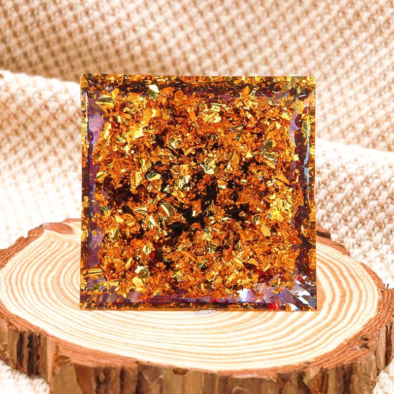 Olivenorma Purple Jade With Garnet Hamsa Healing Orgone Pyramid - image 4