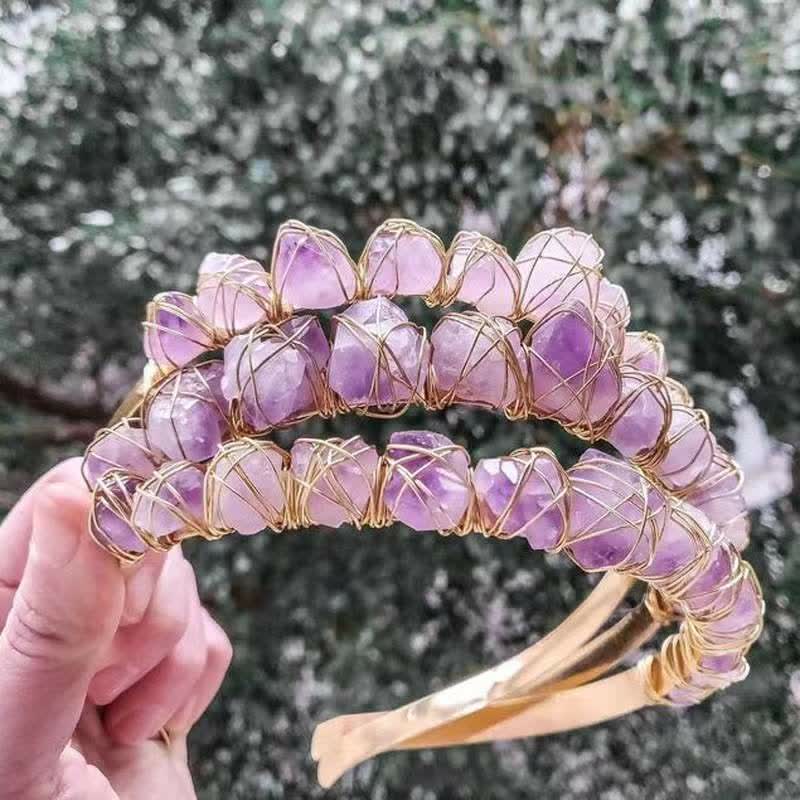 Olivenorma Handcrafted Hairpiece Amethyst Crystal Crow - image 1