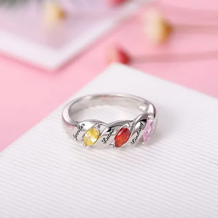Olivenorma Memory Personalized and Engraved Birthstones Ring - image 6