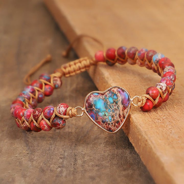 Olivenorma Red Emperor Stone Heart Bracelet - image 4