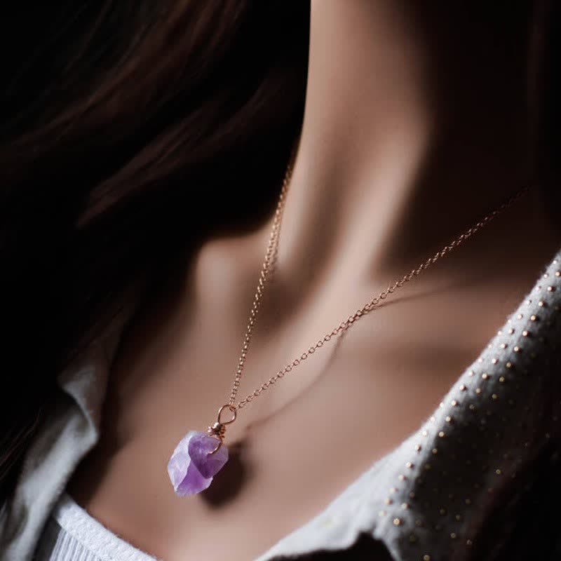 Olivenorma Delicate Amethyst Natural Crystal Necklace - image 1