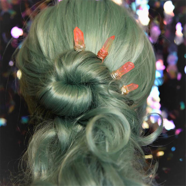 Olivenorma Handmade Thread Crystal Hairpin - Carnelian - image 7