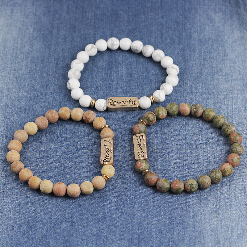 Olivenorma Natural Gemstone Love Powerful Engraving Bracelet - image 22