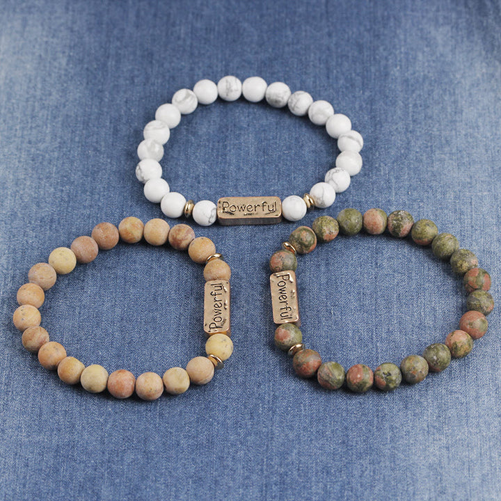 Olivenorma Natural Gemstone Love Powerful Engraving Bracelet - image 22