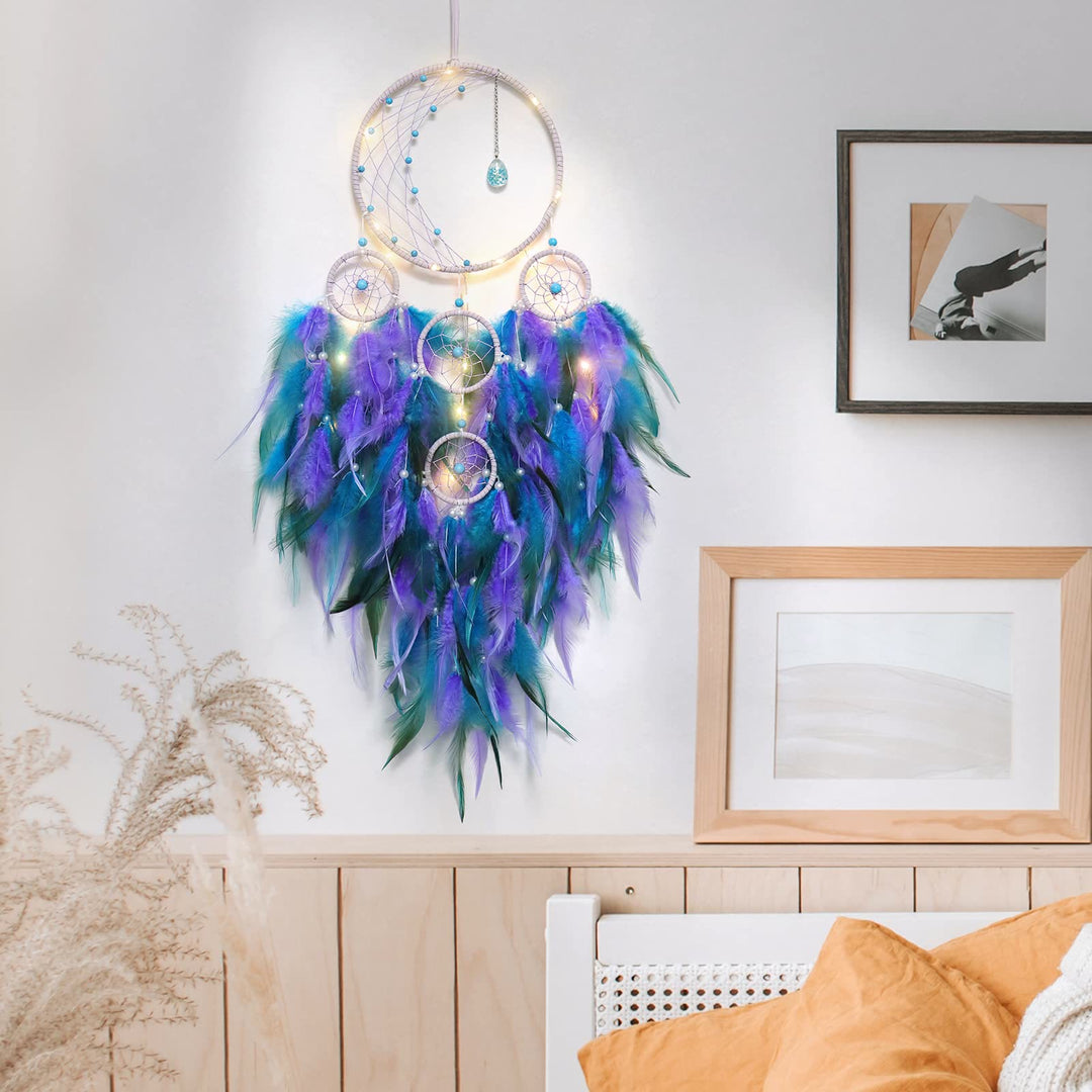 Olivenorma Half Circle Moon Decor With Lights Dream Catcher - image 1