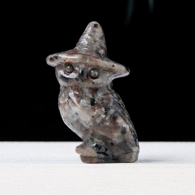 Olivenorma Halloween Crystal Owl Carving Gemstone Decoration - Yooperlite - image 19