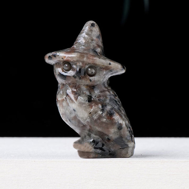 Olivenorma Halloween Crystal Owl Carving Gemstone Decoration - Yooperlite - image 19