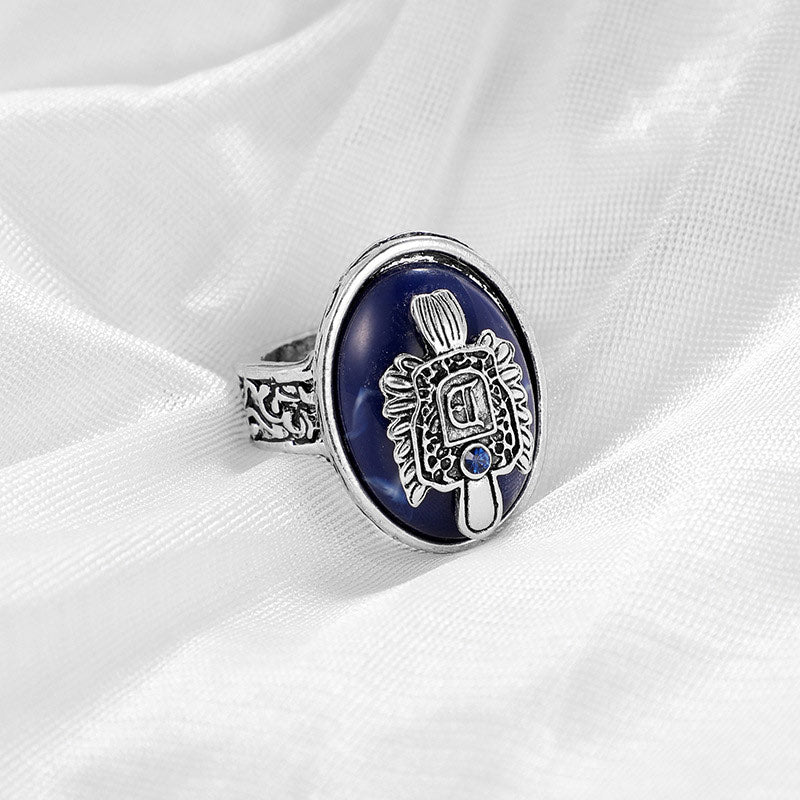 Lapis Lazuli Punk Carving Ring - image 1