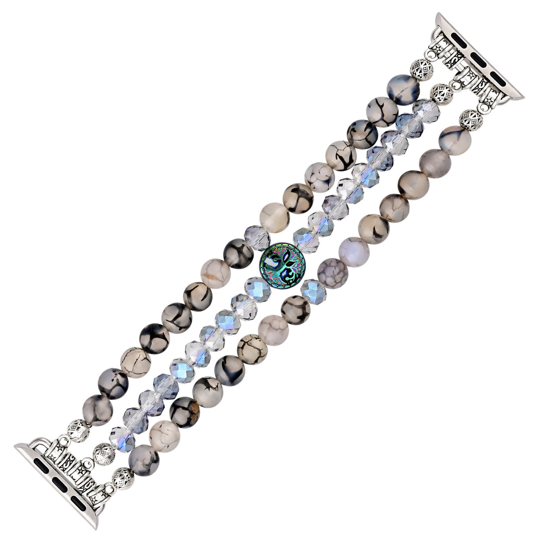 Olivenorma Black Quartz Rutilated Beaded Tree Of Life Apple Watch Strap - image 2