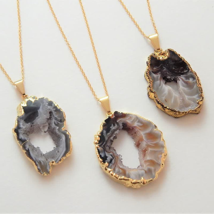 Olivenorma Natural Agate Geode Necklace - image 1
