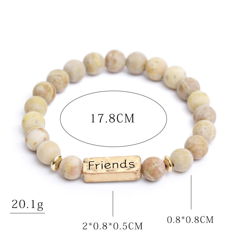 Olivenorma Natural Gemstone Friends Engraving Bracelet - image 14