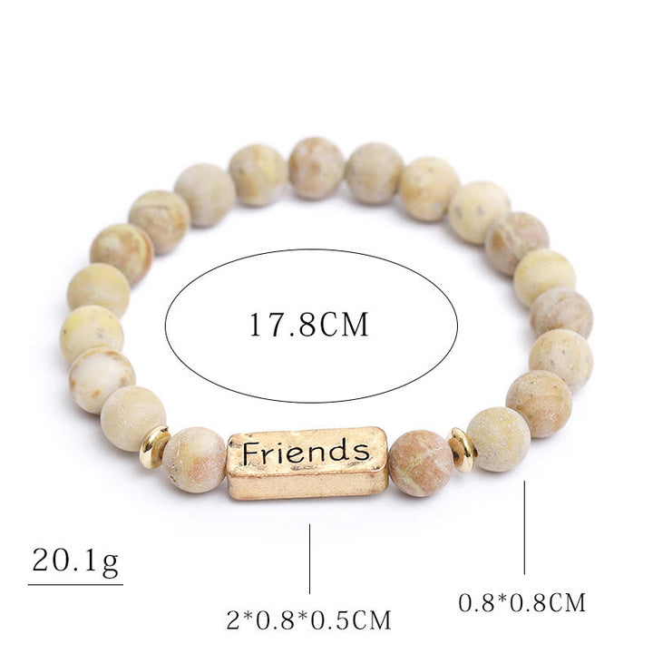 Olivenorma Natural Gemstone Friends Engraving Bracelet - image 14