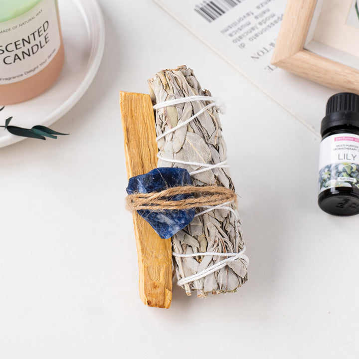 Olivenorma White Sage Peruvian Sacred Wood Strips Crystal 3-Piece Set - Sodalite - image 12