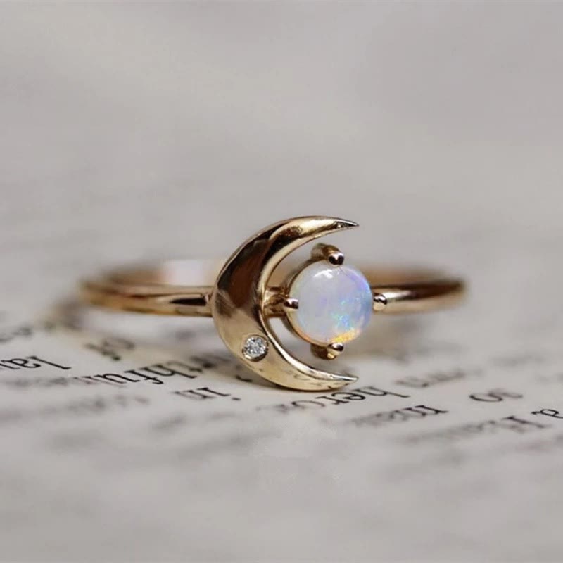 Olivenorma "Moon of My Life" Creative Moonstone Ring - image 2
