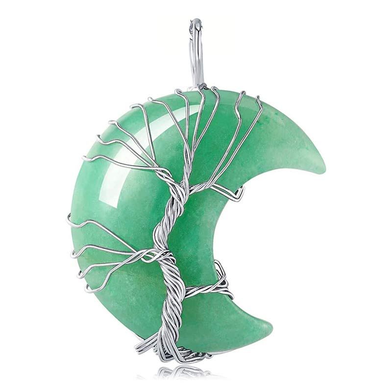 Olivenorma Natural Crystal Moon Necklace - Green Aventurine - image 23