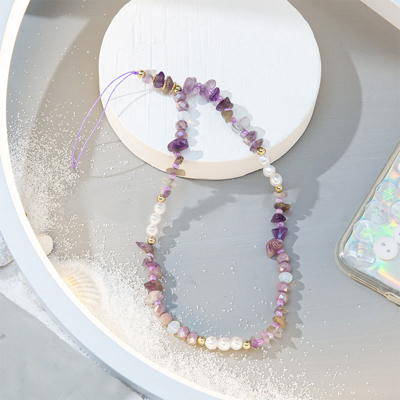 Olivenorma Colorful Gravel Pearl Color Matching Mobile Phone Strap - image 3