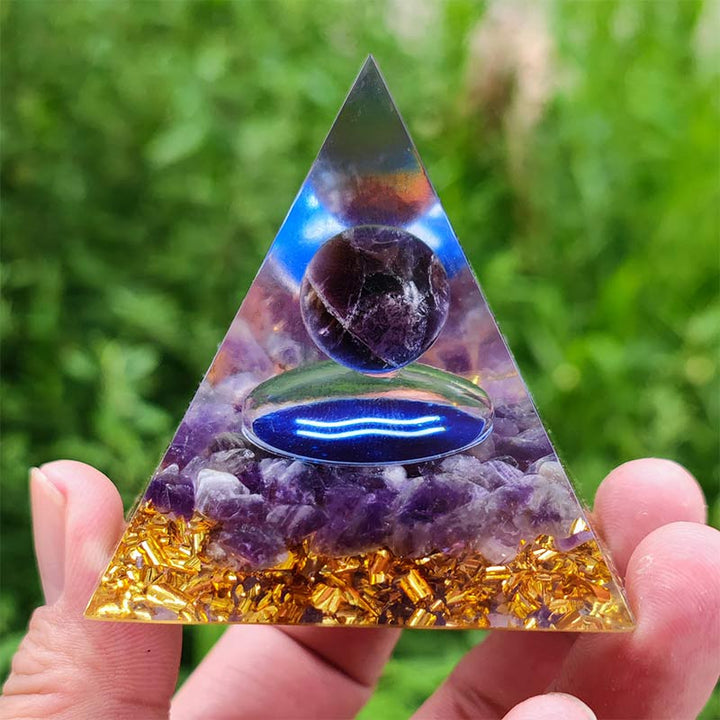 Olivenorma Amethyst Aquarius Zodiac Orgone Pyramid - image 1