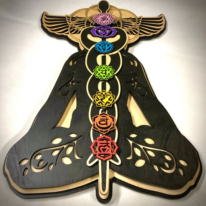 Olivenorma Kundalini Chakra Hand Painted Wood Stained Wall Decor - image 10