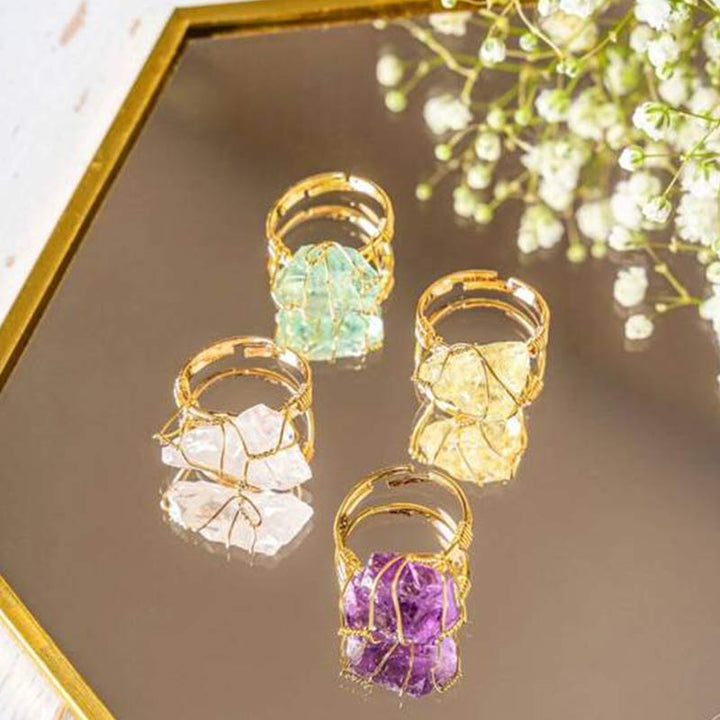 Natural Crystal Irregular Ring - image 2